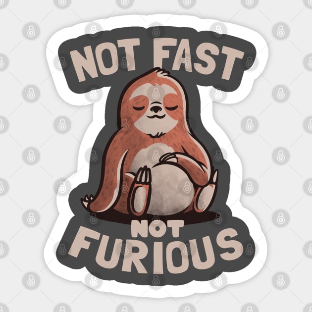 Not Fast Not Furious Lazy Cute Sloth Gift Sticker by eduely